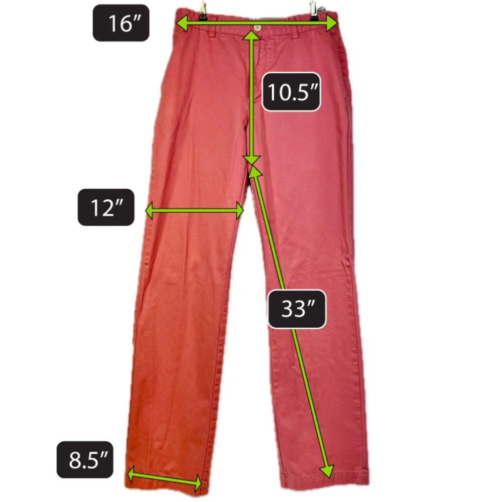 Vineyard Vines Mens 32 x 34 Jetty Red Club Pants Straight Leg Chino Flat Front - Picture 2 of 8